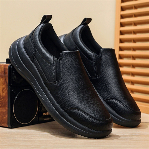 Genuine leather plus size non-slip waterproof slip-on casual shoes for men