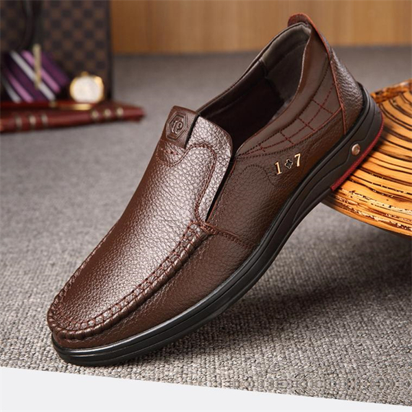 Genuine leather breathable casual fashion men's slip-on business shoes