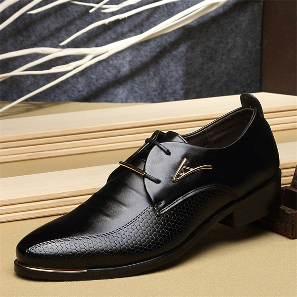 New genuine leather men's business formal lace-up shoes