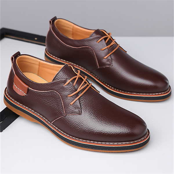 Genuine leather, rubber sole, plus size men's Chelsea shoes, hand-stitched