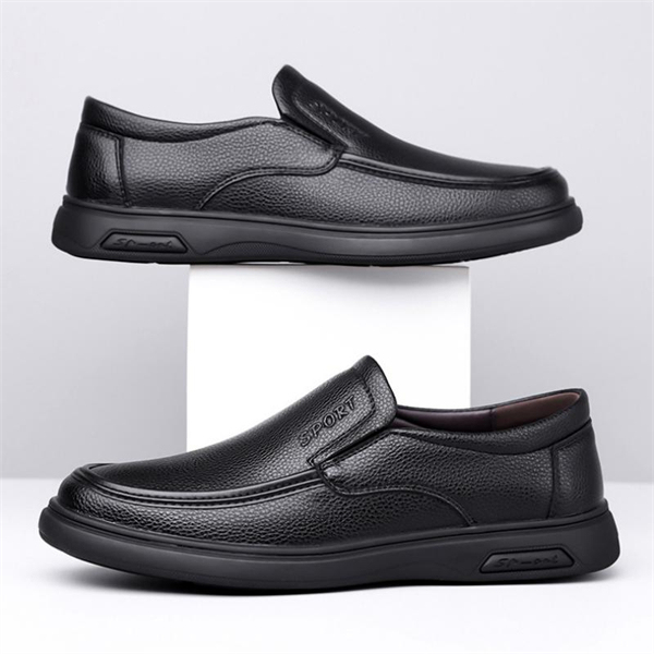 Genuine leather plus size soft sole non-slip slip-on men's casual shoes