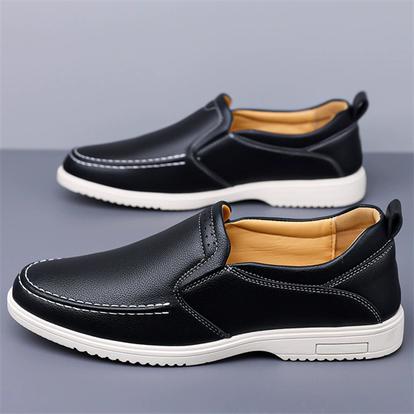 Genuine leather large size hand-sewn men's casual shoes