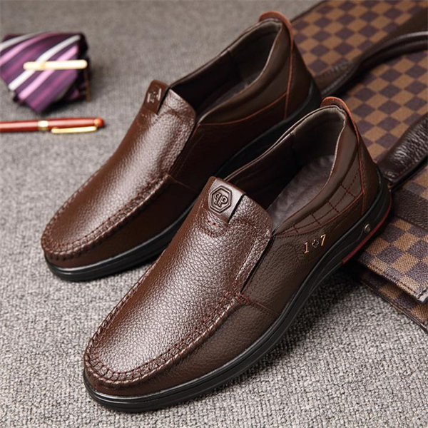 Genuine leather breathable casual fashion men's slip-on business shoes