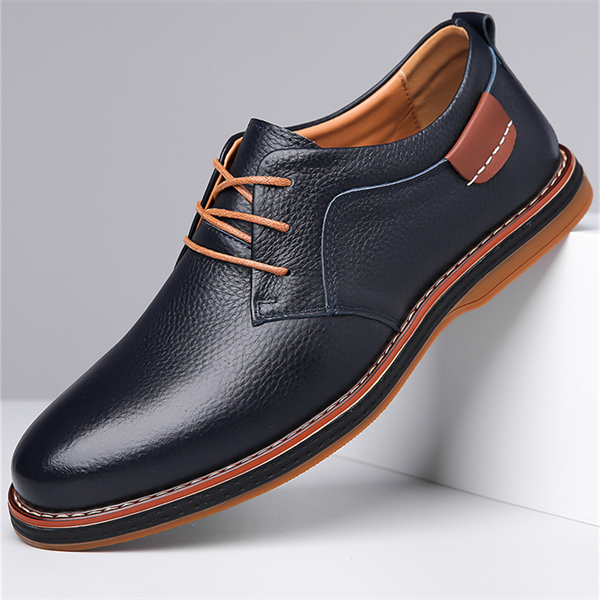 Genuine leather, rubber sole, plus size men's Chelsea shoes, hand-stitched