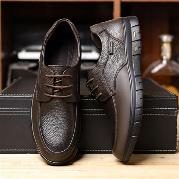 Genuine leather plus size non-slip wear-resistant soft sole men's lace-up shoes