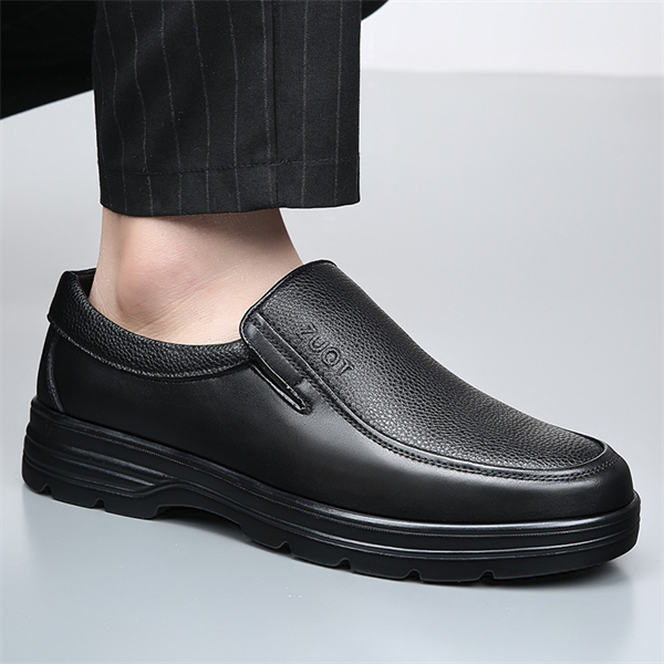 Genuine leather plus size soft-soled slip-on men's casual shoes