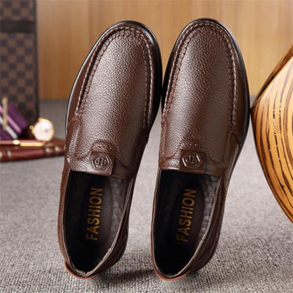 Genuine leather breathable casual fashion men's slip-on business shoes