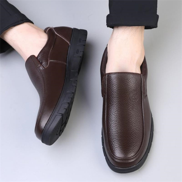 Genuine leather loose-fitting non-slip plus size men's loafers