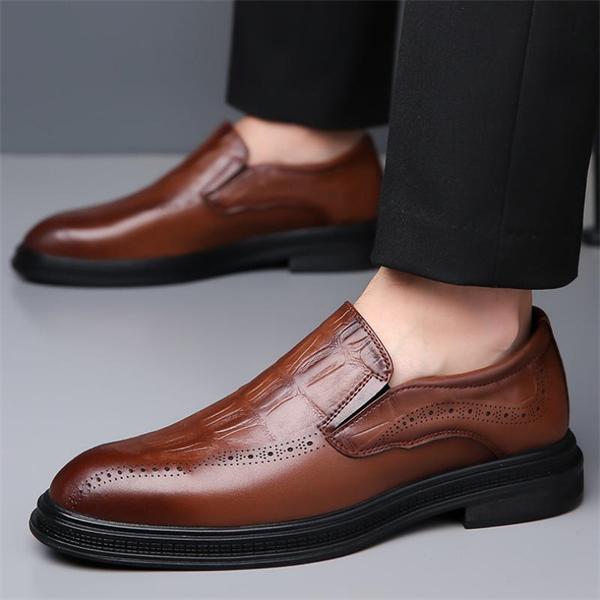 Genuine leather plus size soft sole breathable brogue business formal men's leather shoes