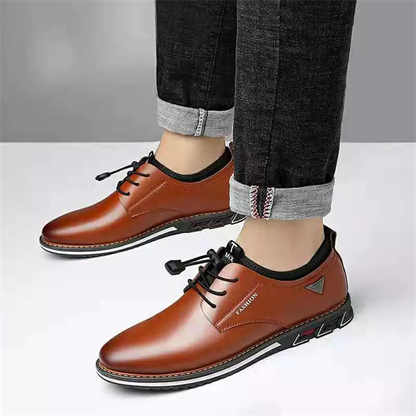 Genuine leather large size round toe casual men's leather shoes