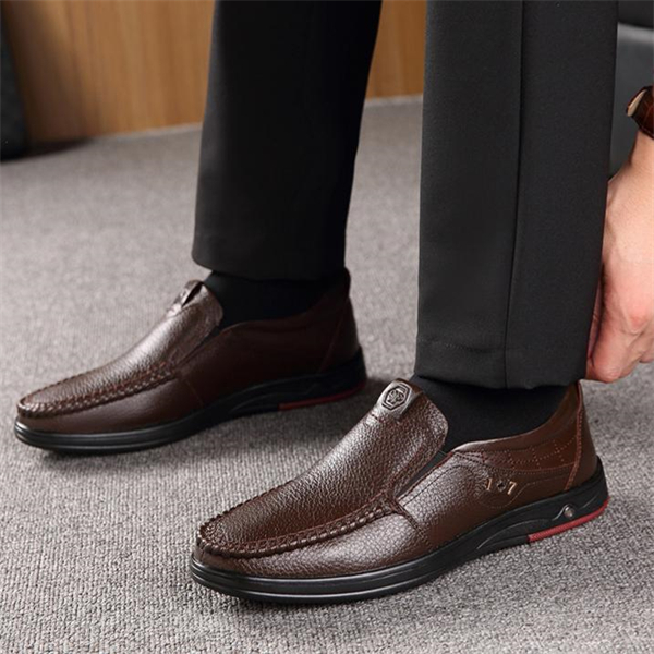 Genuine leather breathable casual fashion men's slip-on business shoes