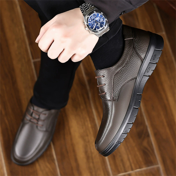 Genuine leather plus size non-slip wear-resistant soft sole men's lace-up shoes