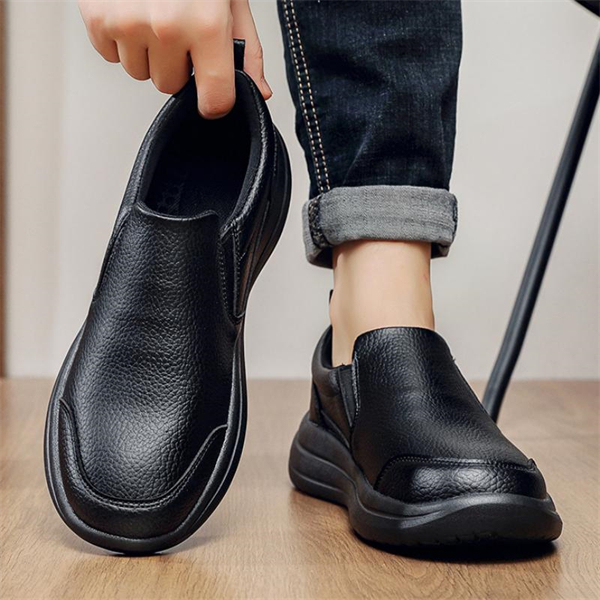 Genuine leather plus size non-slip waterproof slip-on casual shoes for men