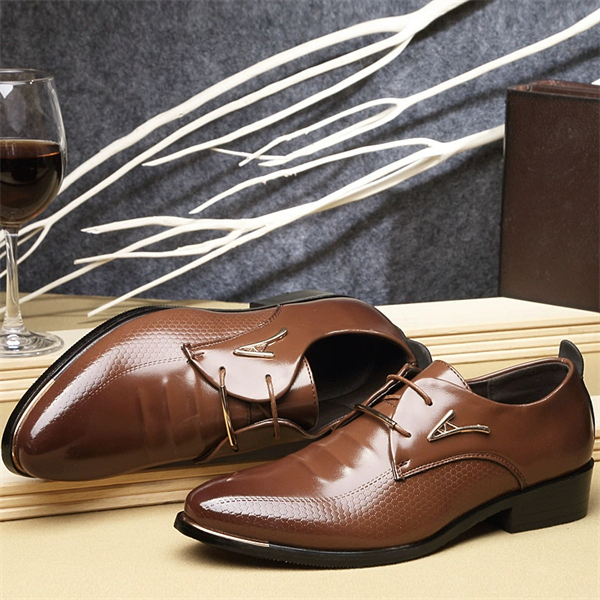 New genuine leather men's business formal lace-up shoes