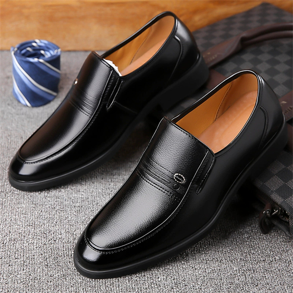 Genuine leather large size formal business slip-on men's loafers