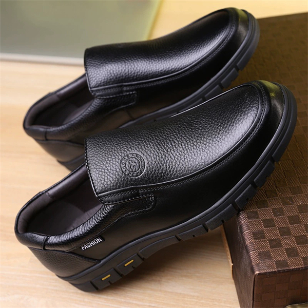 Genuine leather loose-fitting non-slip plus size men's loafers