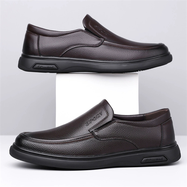 Genuine leather plus size soft sole non-slip slip-on men's casual shoes