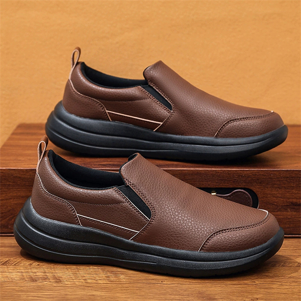 Genuine leather plus size non-slip waterproof slip-on casual shoes for men