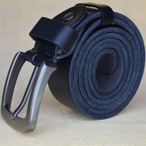 Genuine leather handmade pin buckle retro casual top layer cowhide belt