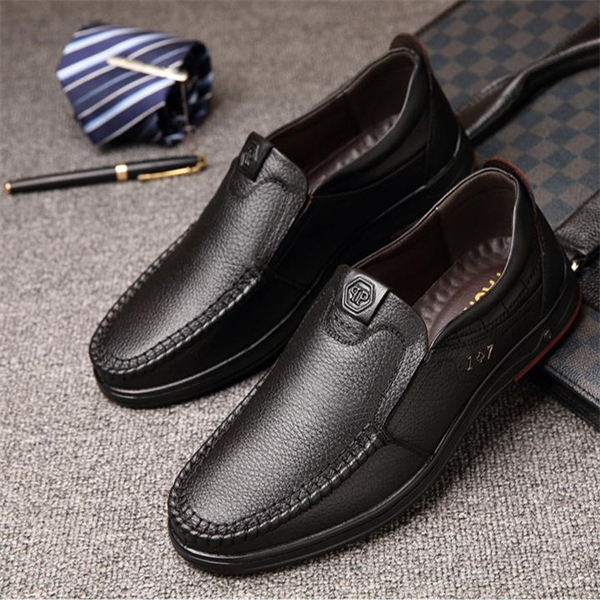Genuine leather breathable casual fashion men's slip-on business shoes