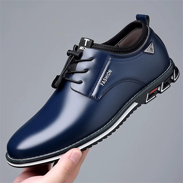 Genuine leather large size round toe casual men's leather shoes
