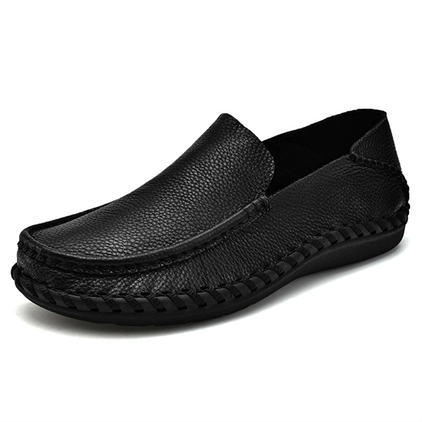 Genuine leather plus size breathable soft leather men's slip-on loafers