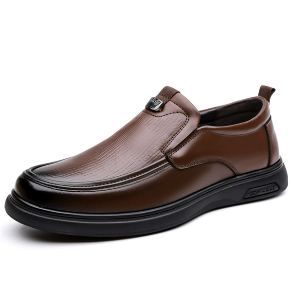 Genuine leather plus size soft leather round toe slip-on men's loafers