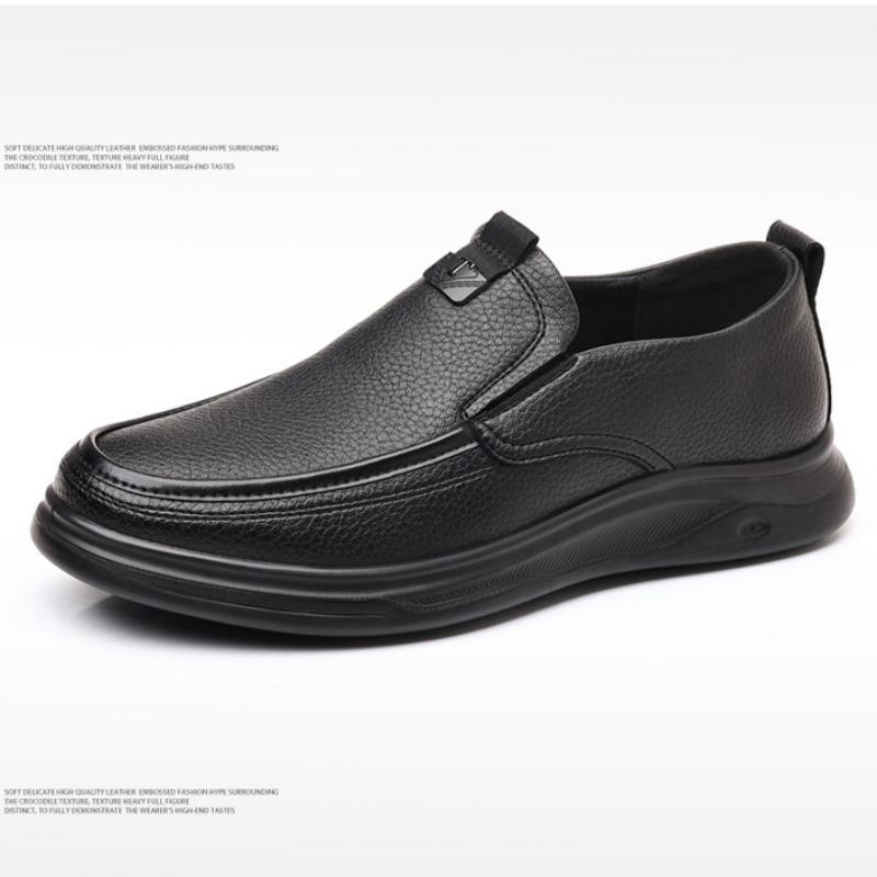 Men’s Casual Leather Shoes – Genuine Leather, Breathable, Soft-Soled, Available in Large Sizes