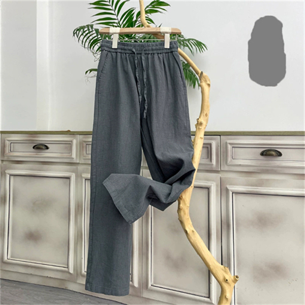 Breathable and loose-fitting casual men's linen trousers, perfect for spring and summer wear.