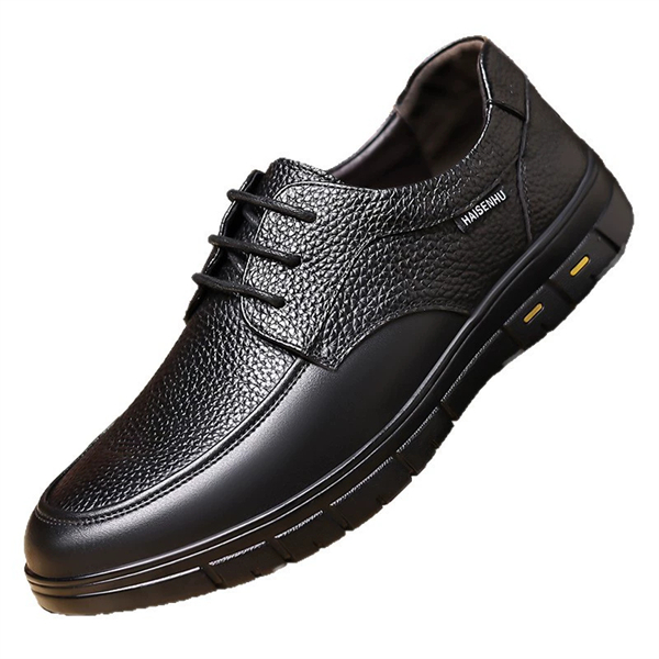 Genuine leather plus size non-slip wear-resistant soft sole men's lace-up shoes
