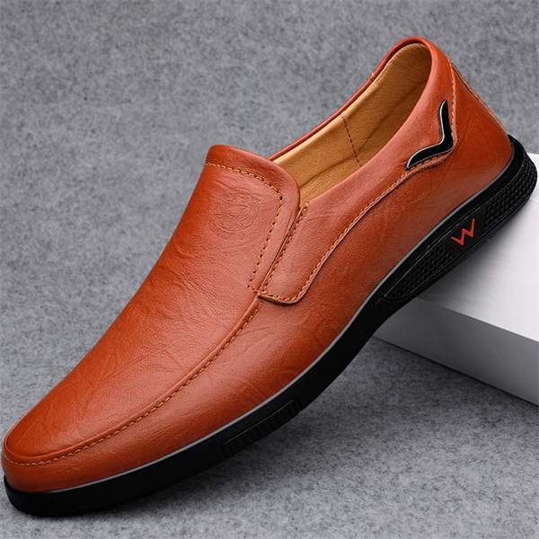 Breathable leather soft sole men's casual shoes