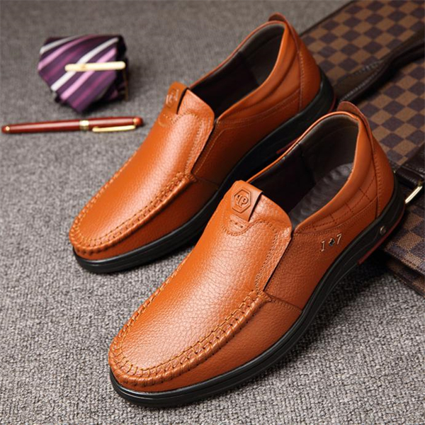 Genuine leather breathable casual fashion men's slip-on business shoes