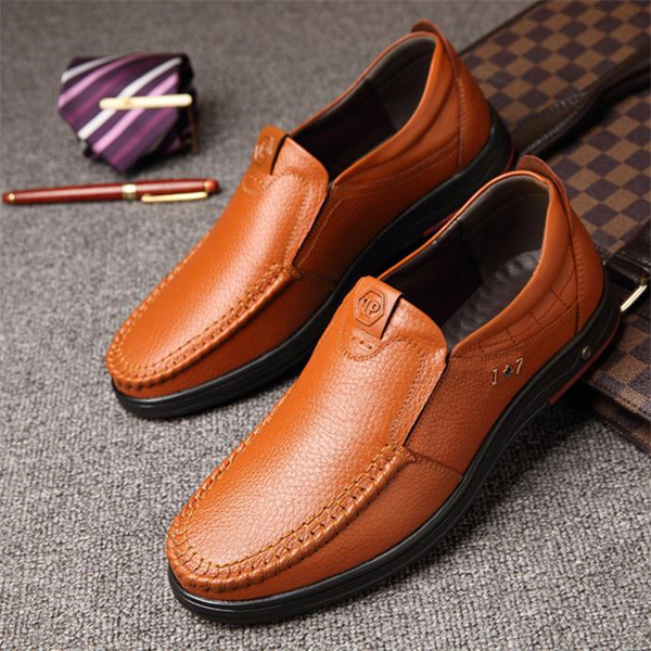 Genuine leather breathable casual fashion men's slip-on business shoes