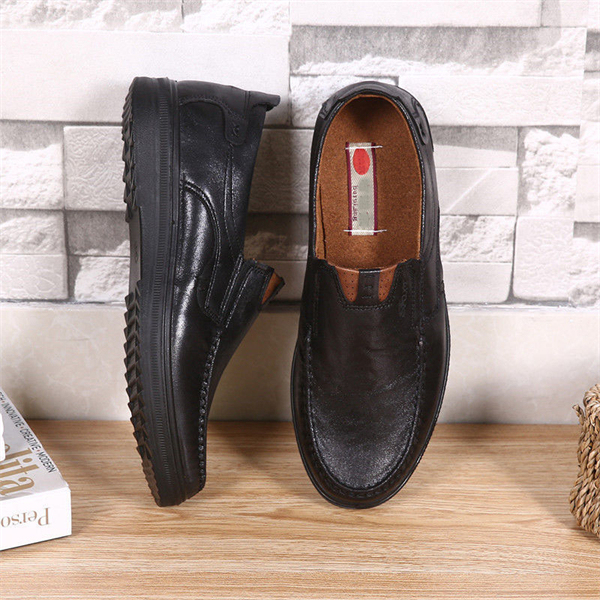 Genuine leather soft-soled glossy breathable men's business leather shoes for spring and autumn
