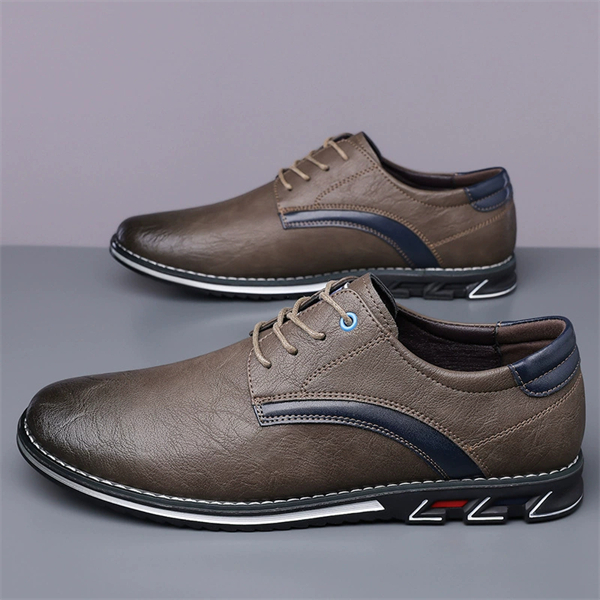 Genuine Leather Plus Size Lace-up Men's Lightweight Casual Shoes for All Seasons