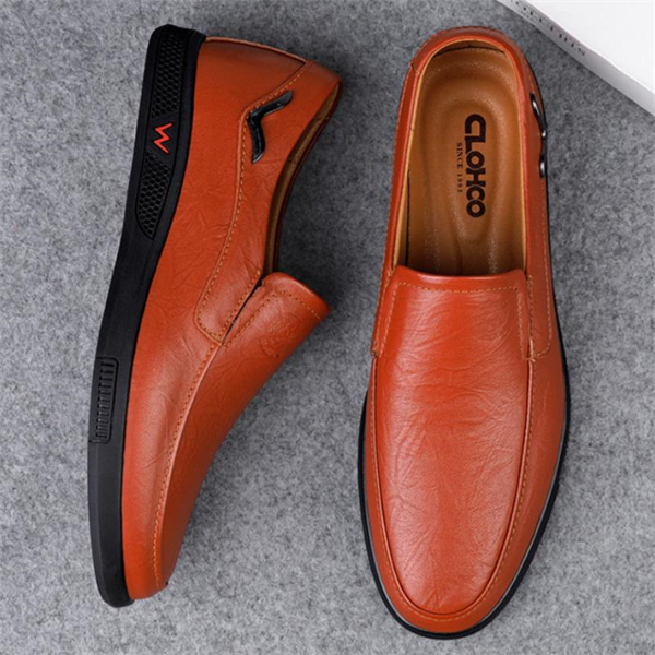 Breathable leather soft sole men's casual shoes