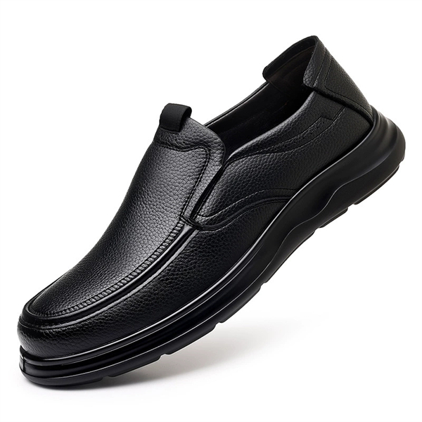 New Autumn Men’s Slip-On Shoes – Genuine Leather, Breathable, Available in Large Sizes
