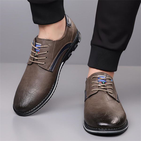 Genuine Leather Plus Size Lace-up Men's Lightweight Casual Shoes for All Seasons