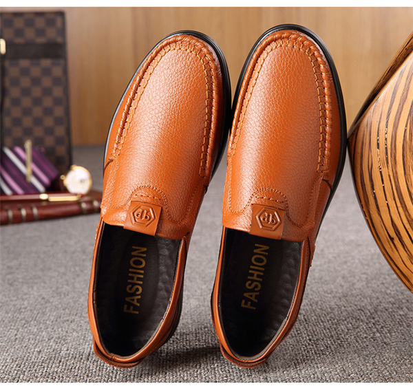 Genuine leather breathable casual fashion men's slip-on business shoes
