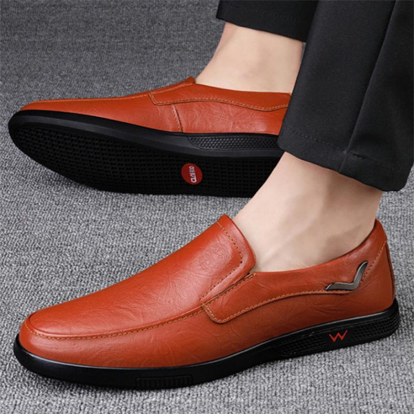 Breathable leather soft sole men's casual shoes