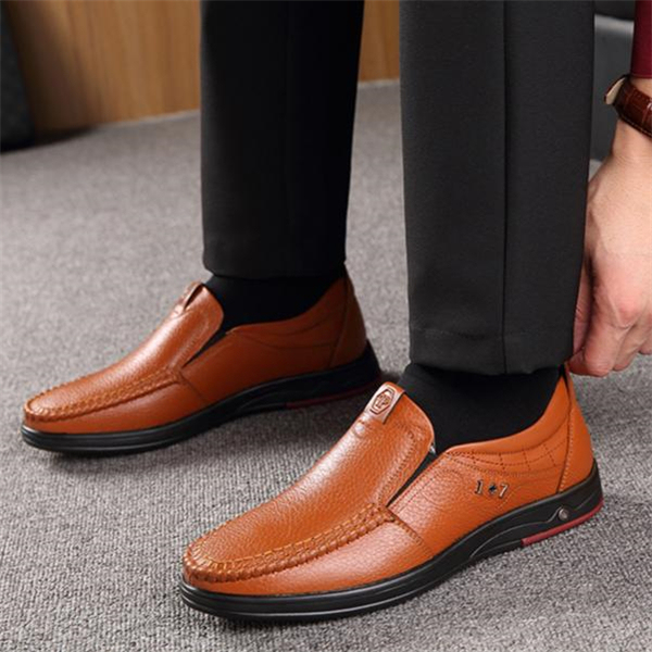 Genuine leather breathable casual fashion men's slip-on business shoes