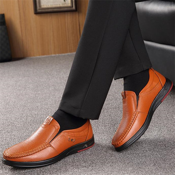 Genuine leather breathable casual fashion men's slip-on business shoes