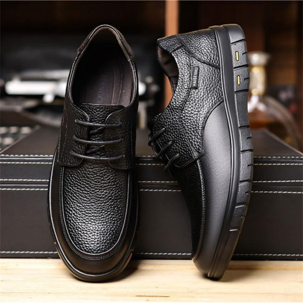 Genuine leather plus size non-slip wear-resistant soft sole men's lace-up shoes