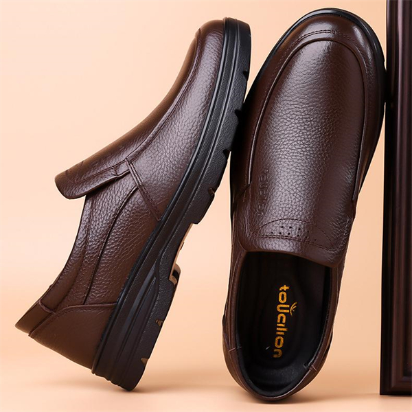 Genuine leather business casual spring and summer men's shoes for middle-aged and elderly men