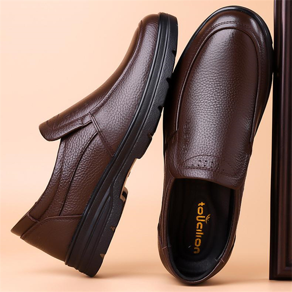 Genuine leather business casual spring and summer men's shoes for middle-aged and elderly men