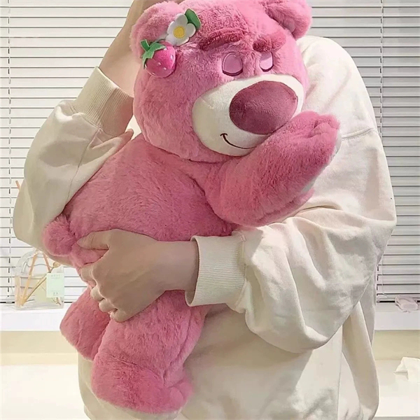 Cute Pink Plush Bear Pillow