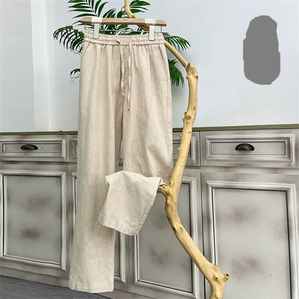 Breathable and loose-fitting casual men's linen trousers, perfect for spring and summer wear.
