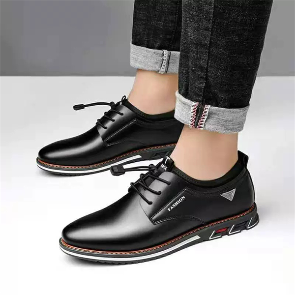 Genuine leather large size round toe casual men's leather shoes