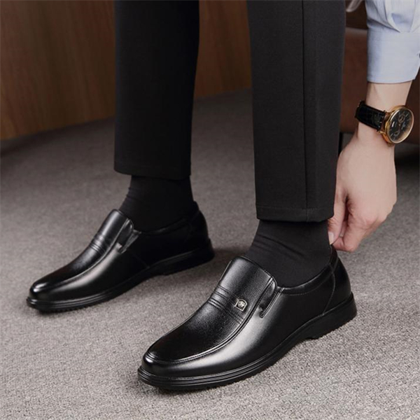 Genuine leather soft sole casual loafers for middle-aged and elderly men