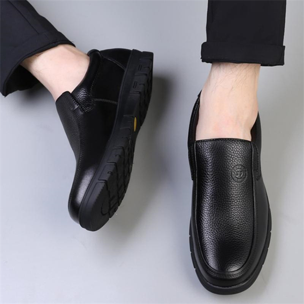 Genuine leather loose-fitting non-slip plus size men's loafers